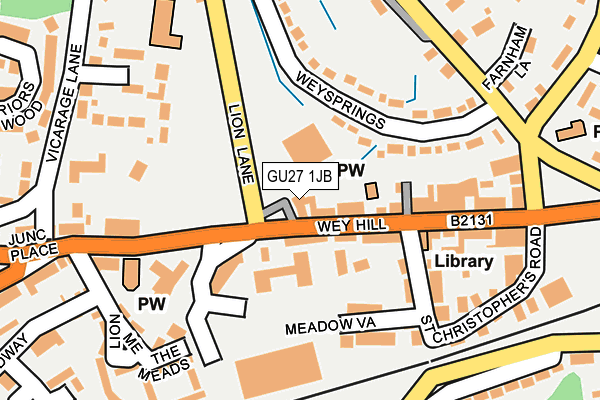 GU27 1JB map - OS OpenMap – Local (Ordnance Survey)