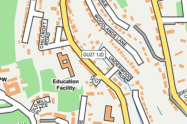 GU27 1JD map - OS OpenMap – Local (Ordnance Survey)