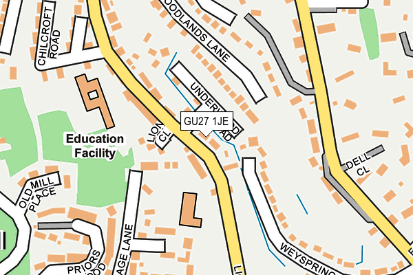 GU27 1JE map - OS OpenMap – Local (Ordnance Survey)