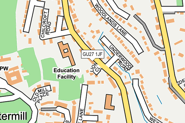 GU27 1JF map - OS OpenMap – Local (Ordnance Survey)