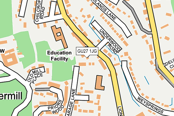 GU27 1JG map - OS OpenMap – Local (Ordnance Survey)
