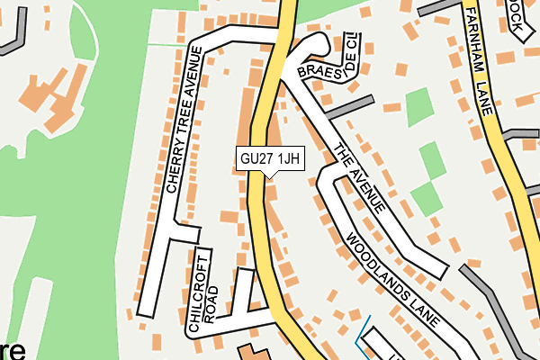GU27 1JH map - OS OpenMap – Local (Ordnance Survey)