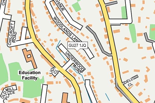 GU27 1JQ map - OS OpenMap – Local (Ordnance Survey)