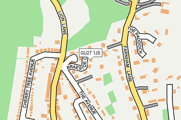 GU27 1JS map - OS OpenMap – Local (Ordnance Survey)