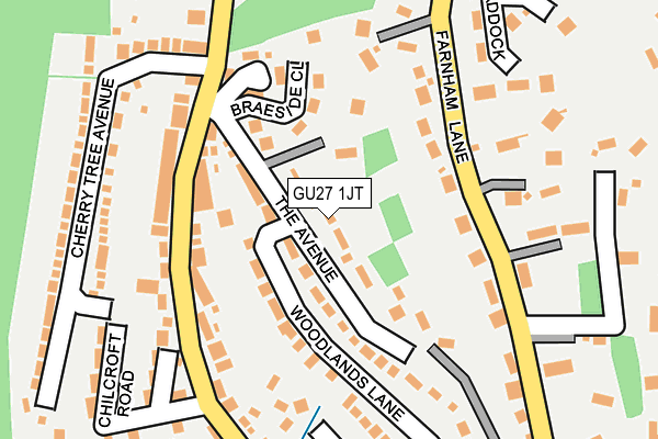 GU27 1JT map - OS OpenMap – Local (Ordnance Survey)