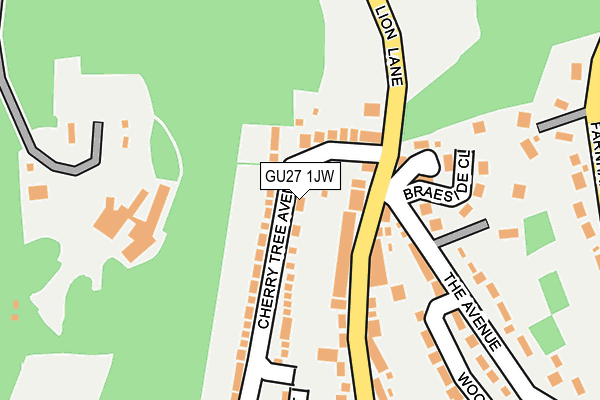 GU27 1JW map - OS OpenMap – Local (Ordnance Survey)