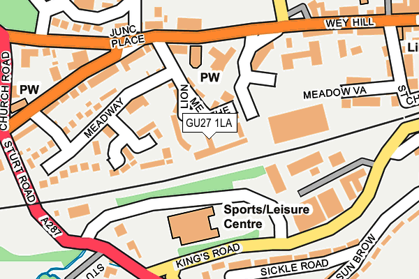 GU27 1LA map - OS OpenMap – Local (Ordnance Survey)
