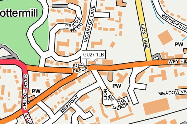 GU27 1LB map - OS OpenMap – Local (Ordnance Survey)