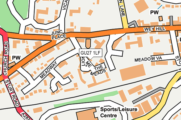 GU27 1LF map - OS OpenMap – Local (Ordnance Survey)