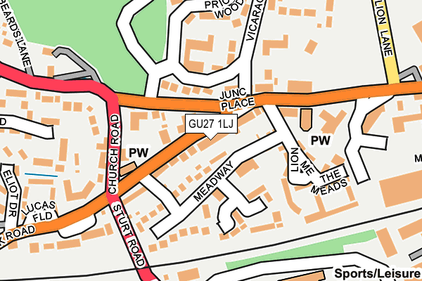 GU27 1LJ map - OS OpenMap – Local (Ordnance Survey)