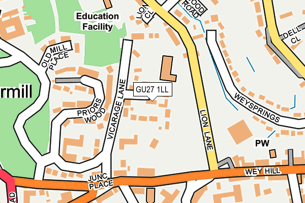 GU27 1LL map - OS OpenMap – Local (Ordnance Survey)