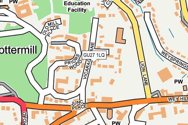 GU27 1LQ map - OS OpenMap – Local (Ordnance Survey)
