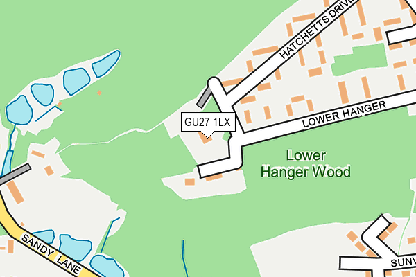 GU27 1LX map - OS OpenMap – Local (Ordnance Survey)