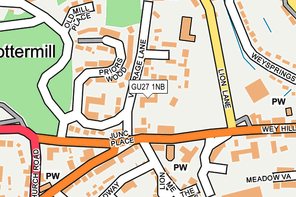 GU27 1NB map - OS OpenMap – Local (Ordnance Survey)
