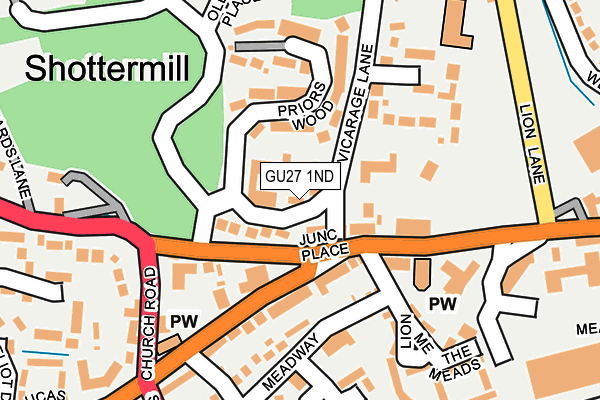 GU27 1ND map - OS OpenMap – Local (Ordnance Survey)