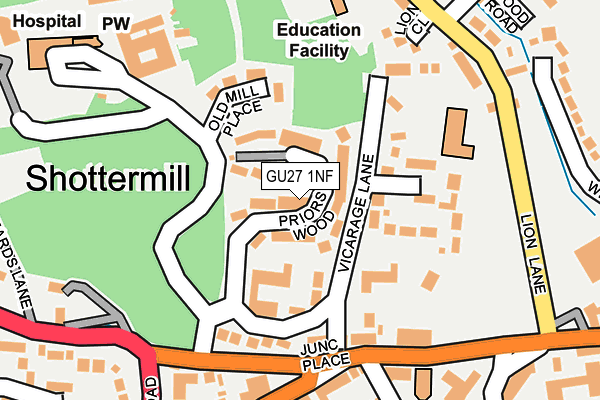 GU27 1NF map - OS OpenMap – Local (Ordnance Survey)