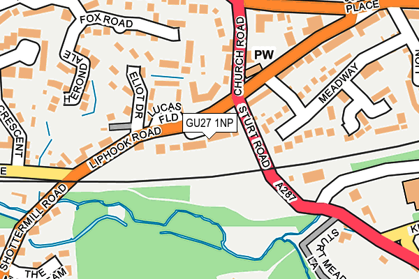 GU27 1NP map - OS OpenMap – Local (Ordnance Survey)