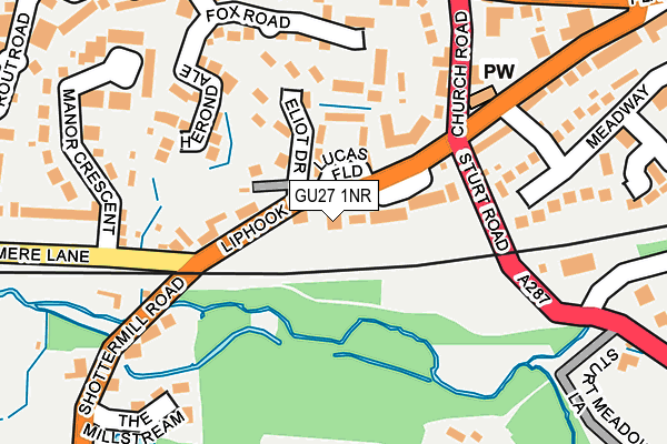GU27 1NR map - OS OpenMap – Local (Ordnance Survey)