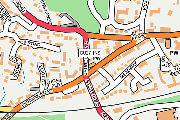 GU27 1NS map - OS OpenMap – Local (Ordnance Survey)