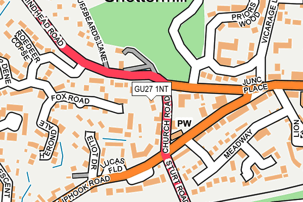 GU27 1NT map - OS OpenMap – Local (Ordnance Survey)