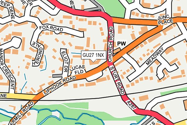 GU27 1NX map - OS OpenMap – Local (Ordnance Survey)
