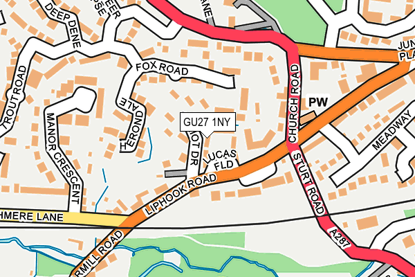 GU27 1NY map - OS OpenMap – Local (Ordnance Survey)