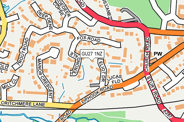 GU27 1NZ map - OS OpenMap – Local (Ordnance Survey)