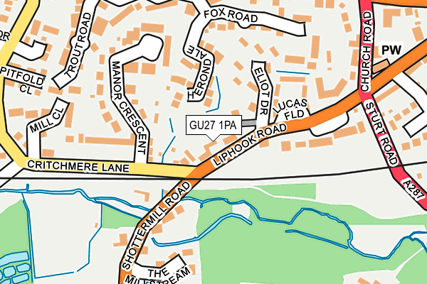 GU27 1PA map - OS OpenMap – Local (Ordnance Survey)