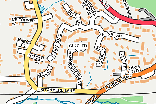 GU27 1PD map - OS OpenMap – Local (Ordnance Survey)