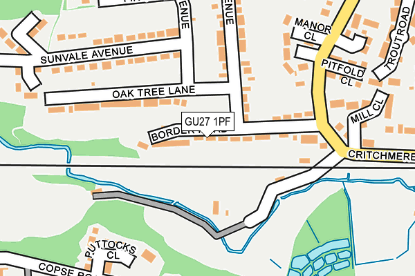 GU27 1PF map - OS OpenMap – Local (Ordnance Survey)