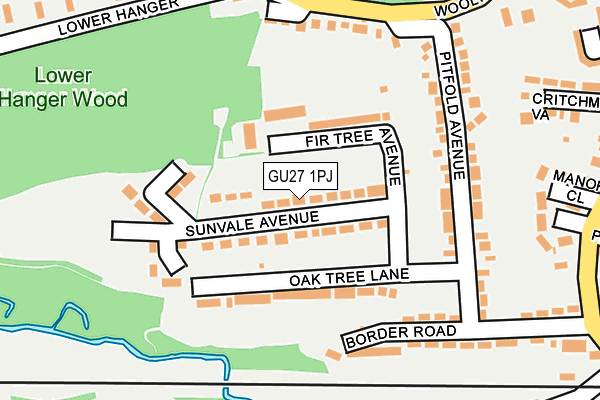 GU27 1PJ map - OS OpenMap – Local (Ordnance Survey)