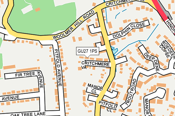 GU27 1PS map - OS OpenMap – Local (Ordnance Survey)