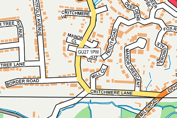 GU27 1PW map - OS OpenMap – Local (Ordnance Survey)