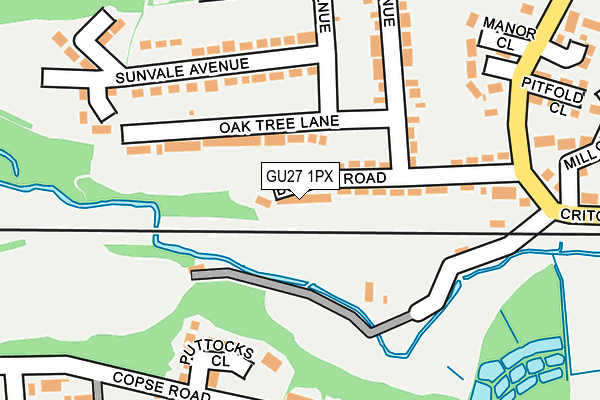 GU27 1PX map - OS OpenMap – Local (Ordnance Survey)