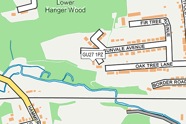 GU27 1PZ map - OS OpenMap – Local (Ordnance Survey)