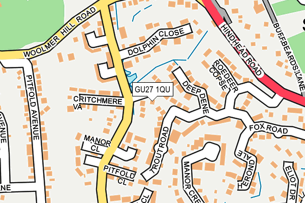 GU27 1QU map - OS OpenMap – Local (Ordnance Survey)