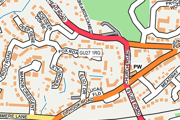 GU27 1RG map - OS OpenMap – Local (Ordnance Survey)