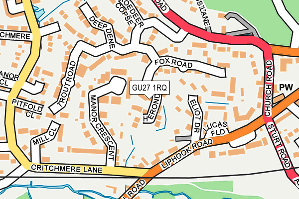 GU27 1RQ map - OS OpenMap – Local (Ordnance Survey)
