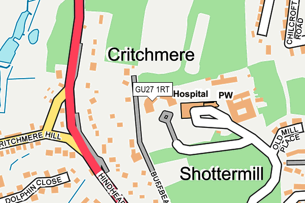 GU27 1RT map - OS OpenMap – Local (Ordnance Survey)