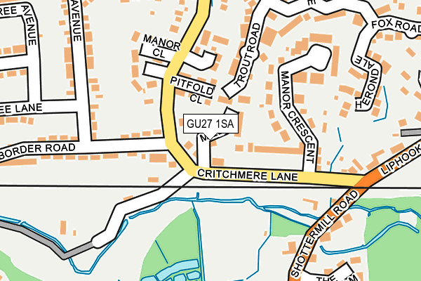 GU27 1SA map - OS OpenMap – Local (Ordnance Survey)