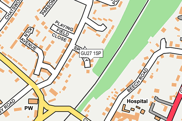 GU27 1SP map - OS OpenMap – Local (Ordnance Survey)