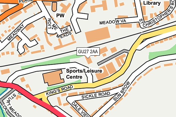 GU27 2AA map - OS OpenMap – Local (Ordnance Survey)