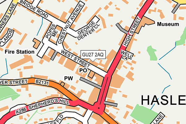 GU27 2AQ map - OS OpenMap – Local (Ordnance Survey)