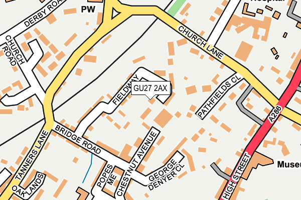 GU27 2AX map - OS OpenMap – Local (Ordnance Survey)