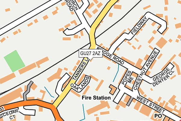 GU27 2AZ map - OS OpenMap – Local (Ordnance Survey)