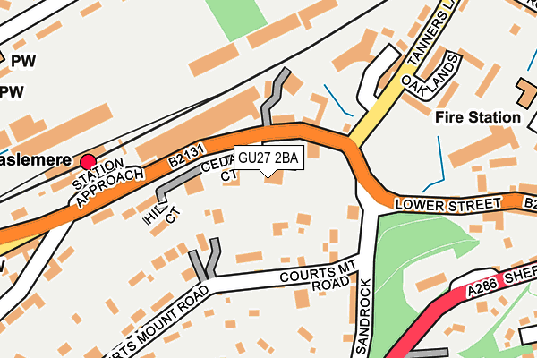 GU27 2BA map - OS OpenMap – Local (Ordnance Survey)