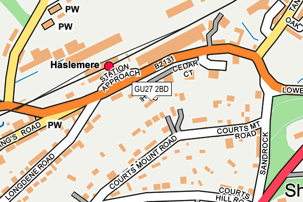 GU27 2BD map - OS OpenMap – Local (Ordnance Survey)