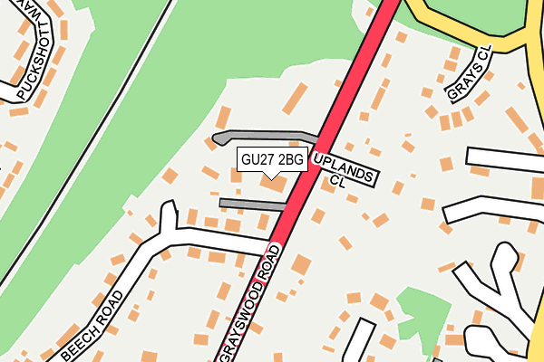 GU27 2BG map - OS OpenMap – Local (Ordnance Survey)