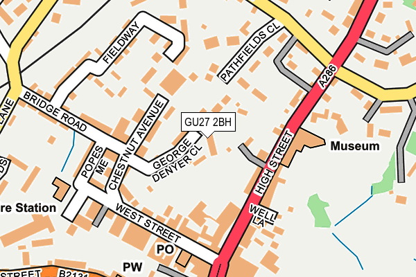 GU27 2BH map - OS OpenMap – Local (Ordnance Survey)