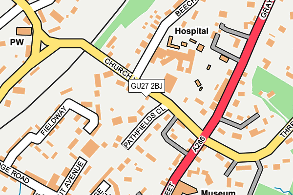 GU27 2BJ map - OS OpenMap – Local (Ordnance Survey)